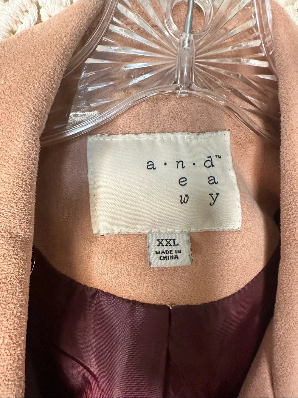 a new day Dusty Blush Faux Suede Moto Jacket
